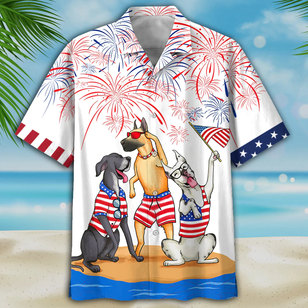 Great Dane Trendy Hawaiian Shirt Independence Is Coming, Usa Patriotic Trendy Hawaiian Shirt Great Dane Trendy Hawaiian Shirt Independence Is Coming, Usa Patriotic Trendy Hawaiian Shirt