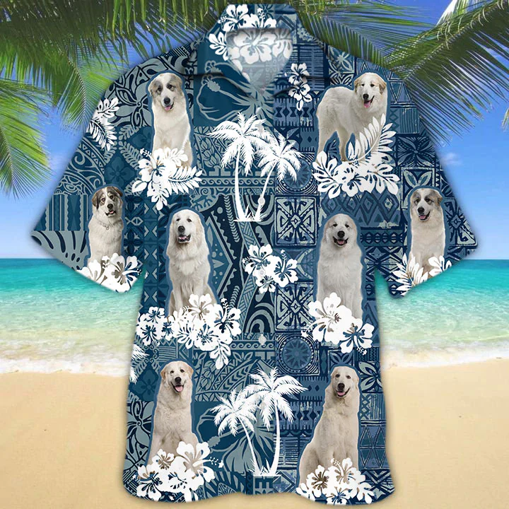 Great Pyrenees Flower Hawaiian Shirt for Dog Lovers