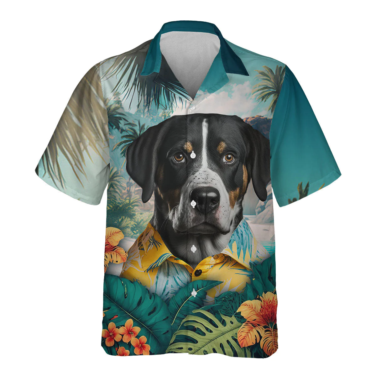 Greater Swiss Mountain Dog 3D Hawaiian Shirt Tropical Altitude Climb