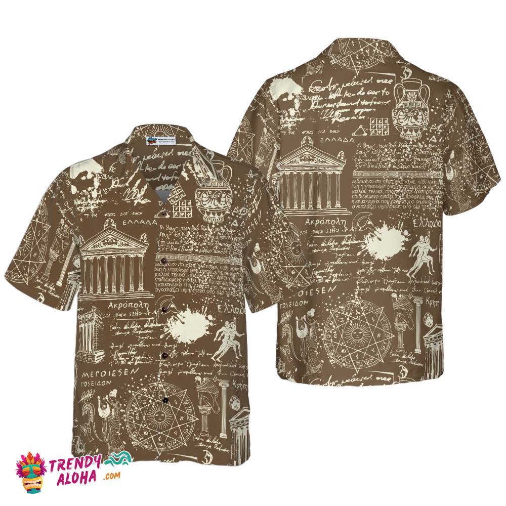 Greek Antique Seamless Hawaiian Shirt Greek Antique Seamless Hawaiian Shirt