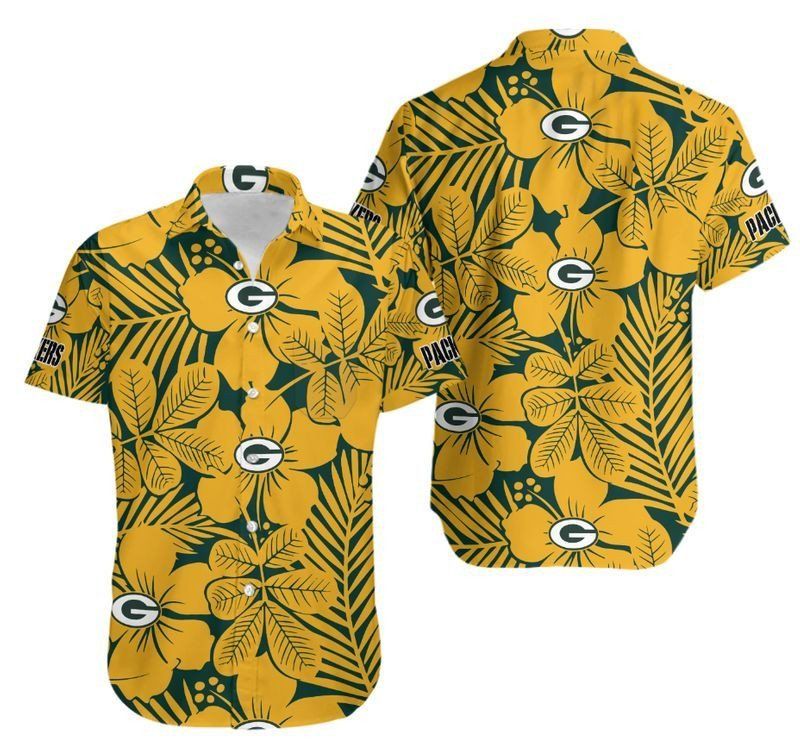 Green Bay Packers Flower Hawaii Shirt And Shorts: Summer Collection H97