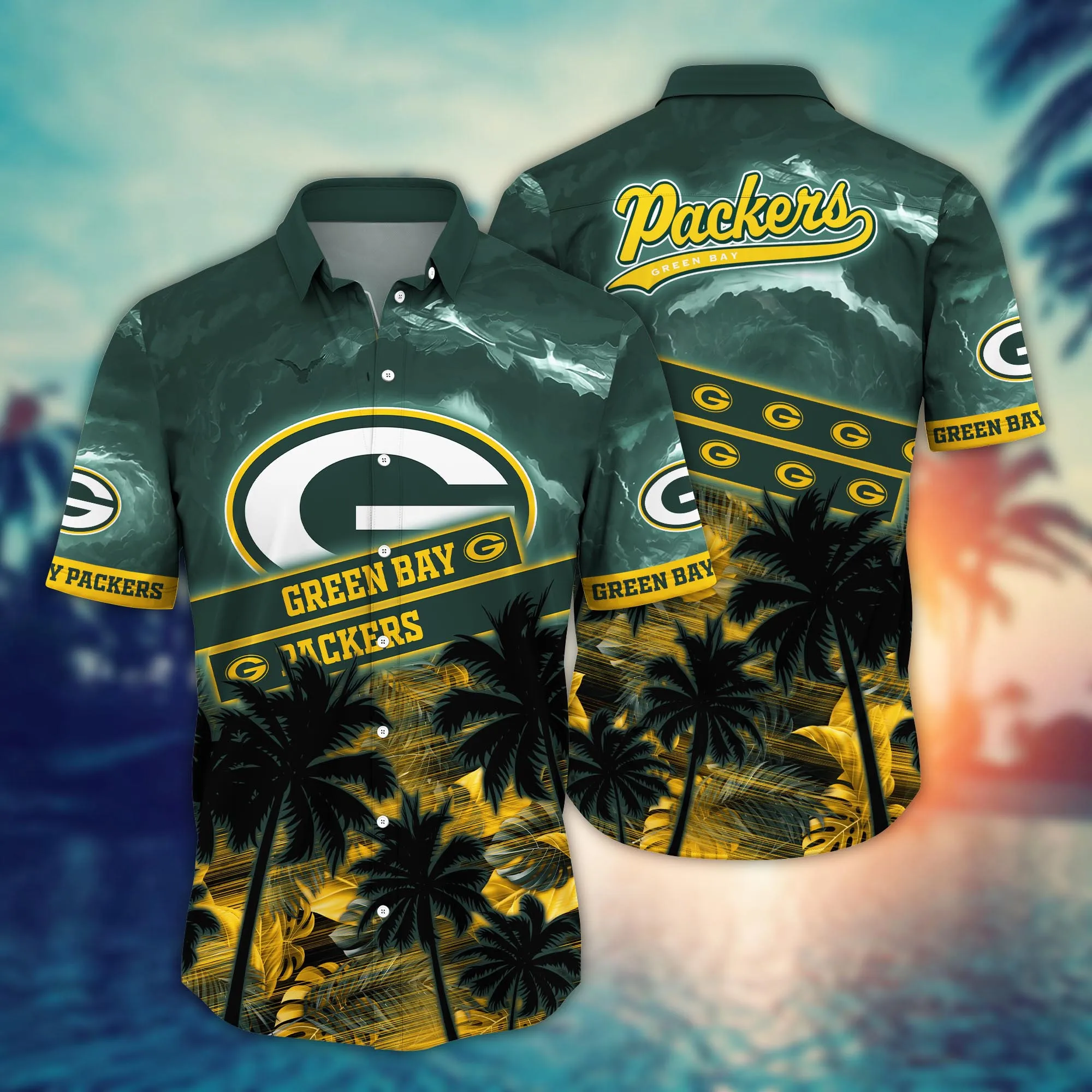 Green Bay Packers NFL Hawaiian Shirt Beach Fun Aloha Shirt Green Bay Packers NFL Hawaiian Shirt Beach Fun Aloha Shirt