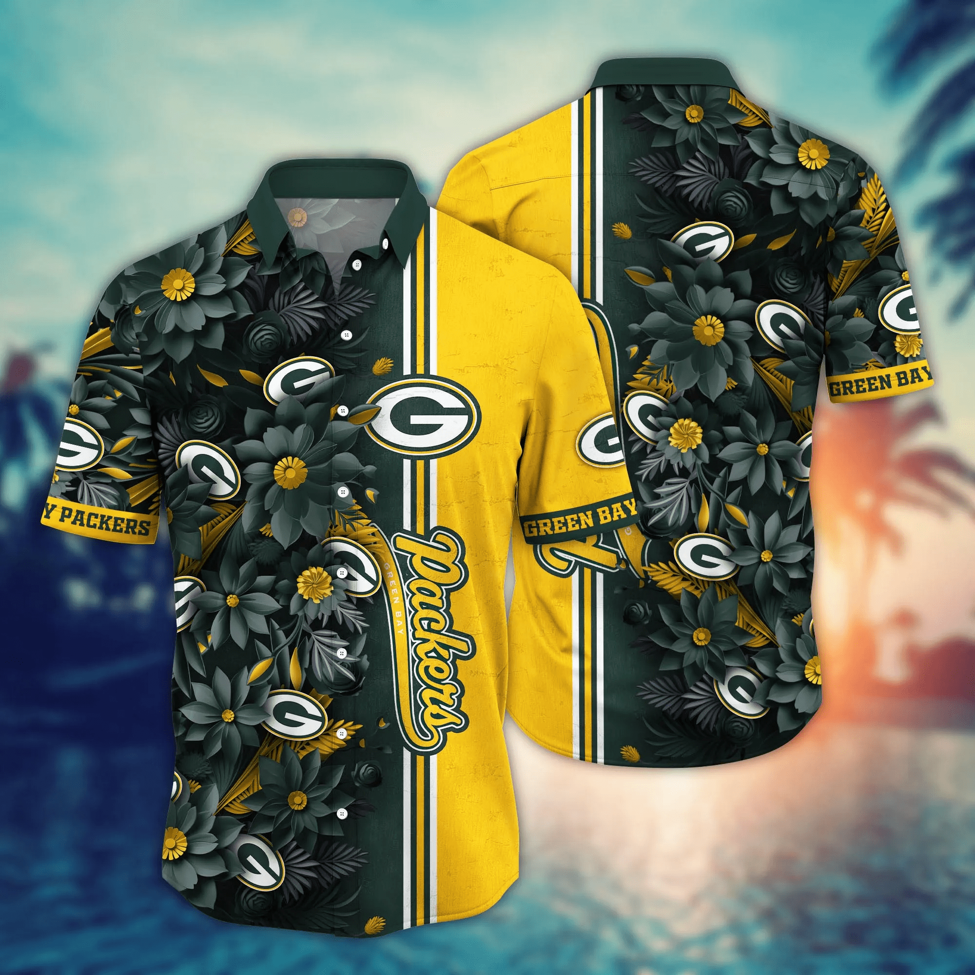Green Bay Packers NFL Hawaiian Shirt Custom Shorts Aloha Shirt Green Bay Packers NFL Hawaiian Shirt Custom Shorts Aloha Shirt