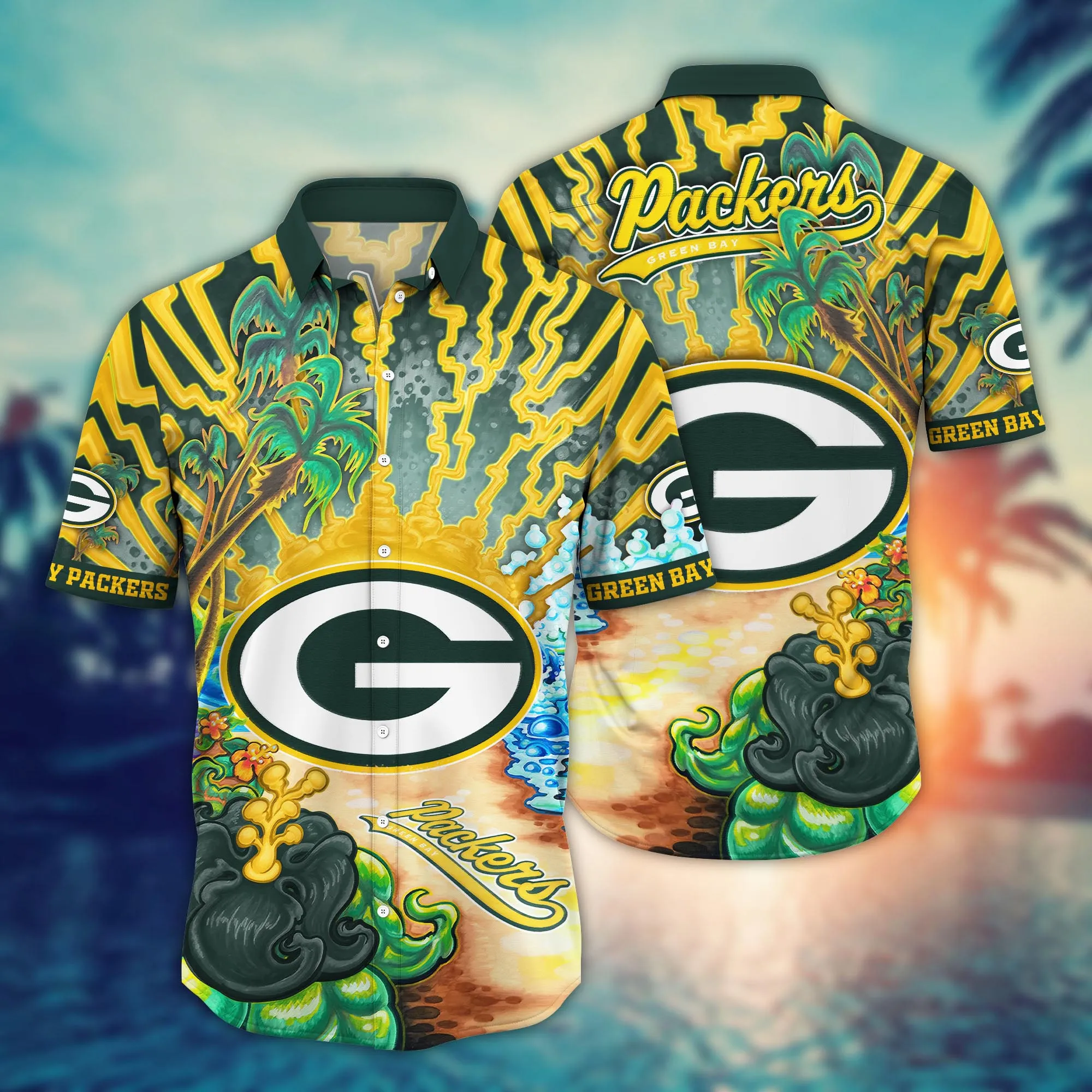 Green Bay Packers NFL Hawaiian Shirt Daylighttime Aloha Shirt Green Bay Packers NFL Hawaiian Shirt Daylighttime Aloha Shirt