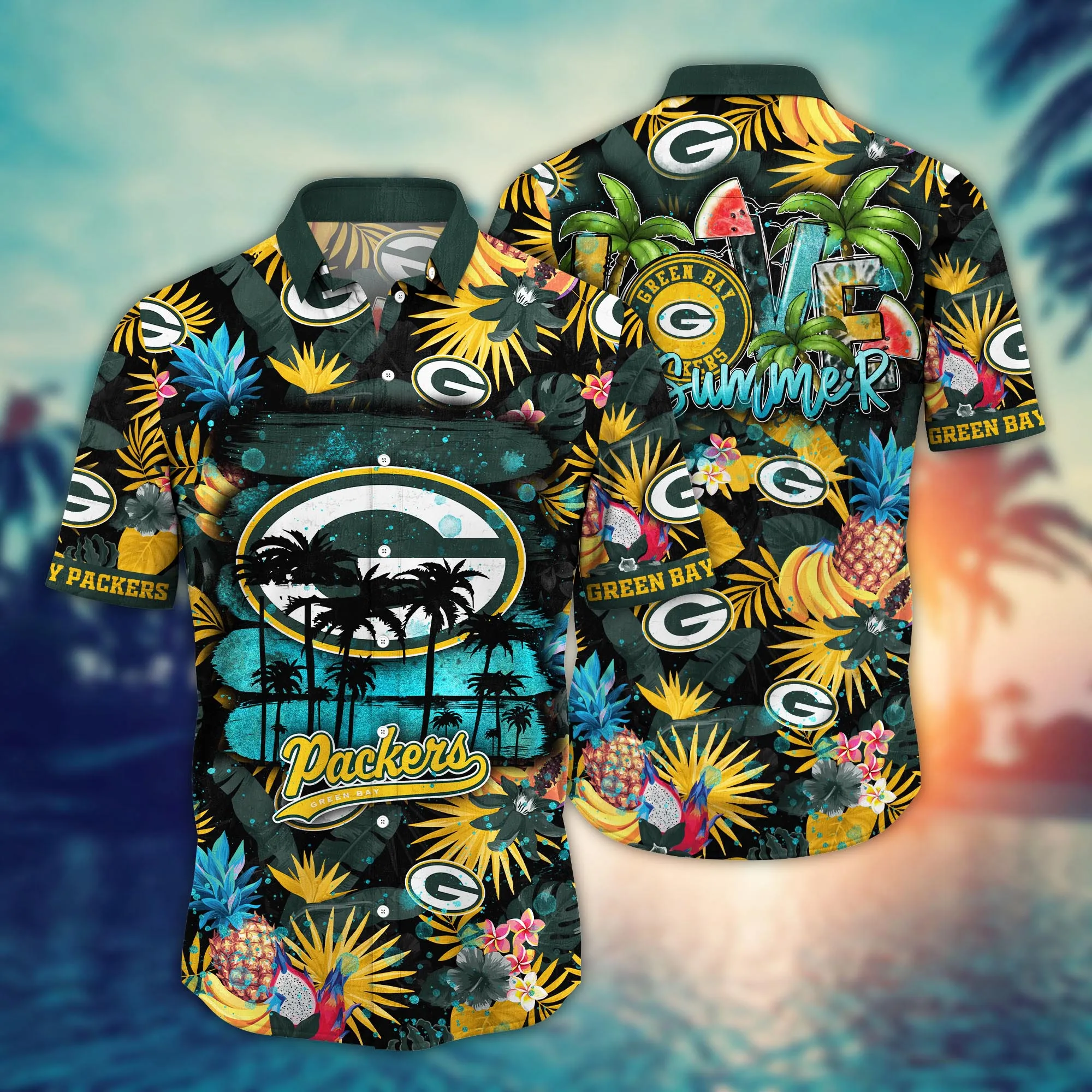 Green Bay Packers NFL Hawaiian Shirt Summer Fruitstime Aloha Shirt Green Bay Packers NFL Hawaiian Shirt Summer Fruitstime Aloha Shirt