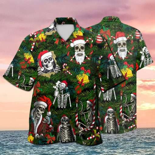 Green Pine Skull Design Hawaiian Shirt Unique Style