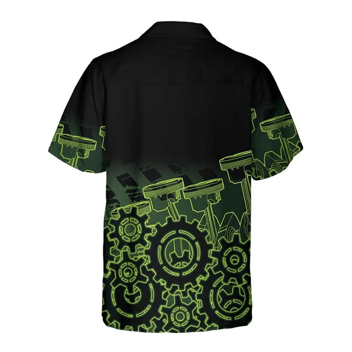 Green Steampunk Mechanic Trendy Hawaiian Shirt
