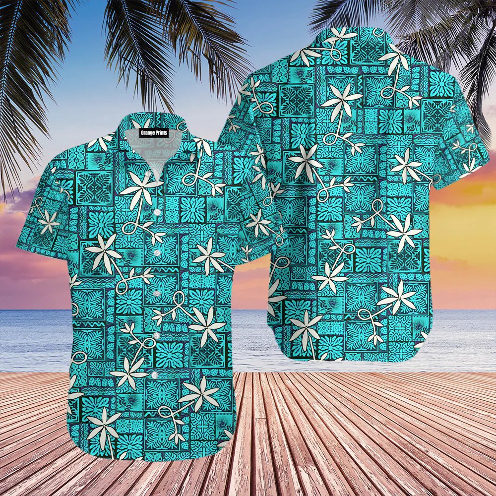 Green Tropical Pattern Trendy Hawaiian Shirt Green Tropical Pattern Trendy Hawaiian Shirt