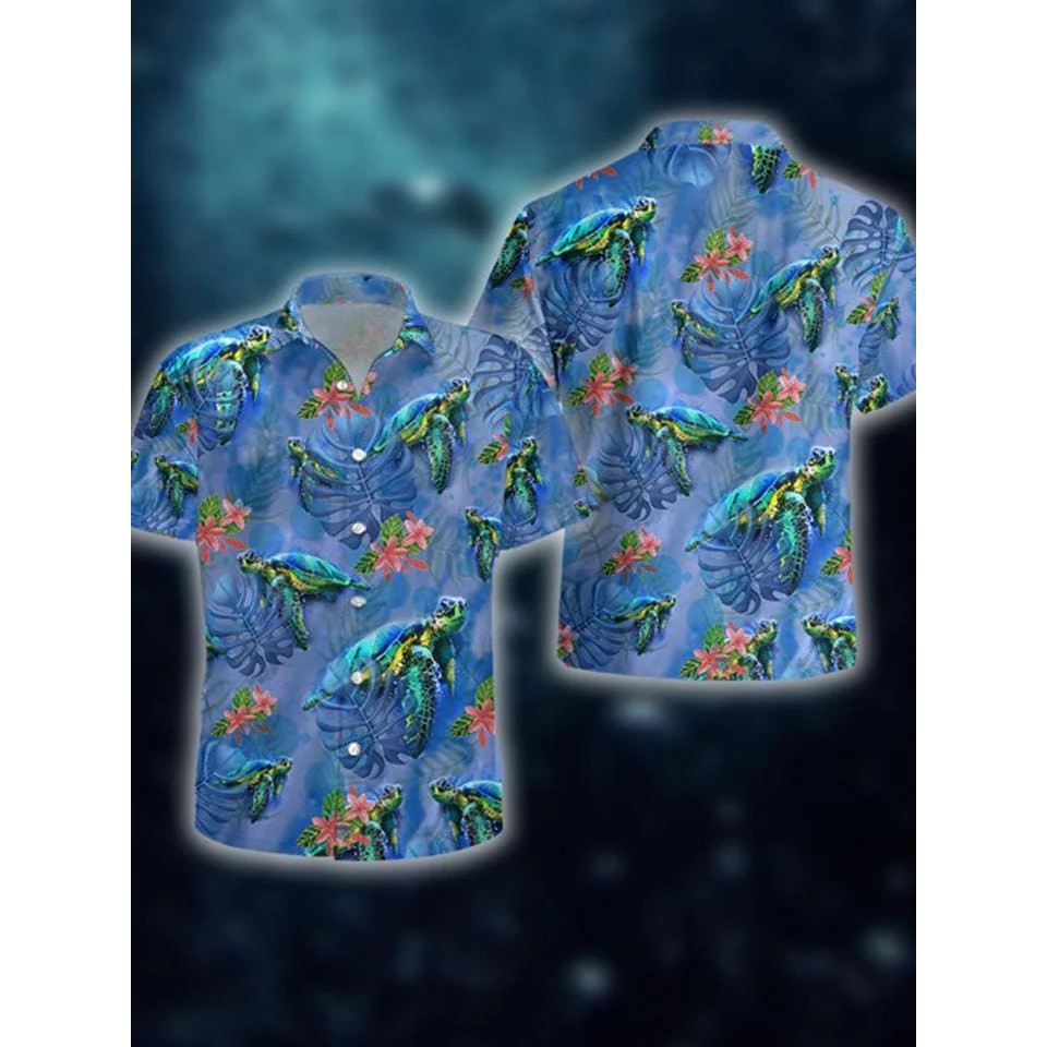 Green Turtle Trendy Hawaiian Shirt, Turtle Lover Trendy Hawaiian Shirt For