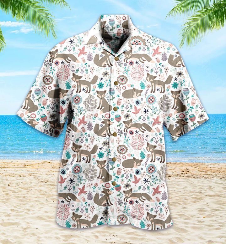 Grey Pixie Fox Hawaiian Shirt Perfect Summer Gifts