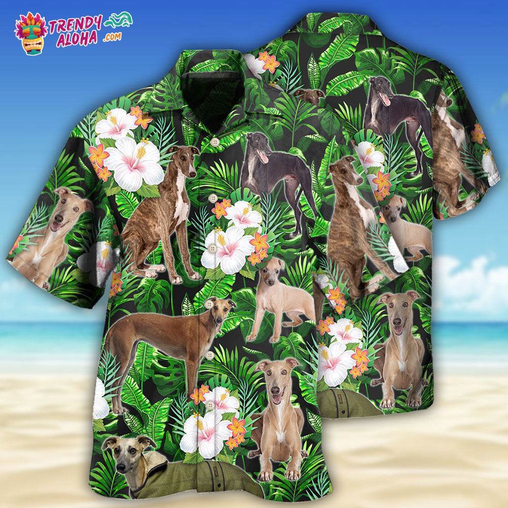 Greyhound Tropical Leaf Lover With Lovely Flower Hawaiian Shirt – Trendy Aloha