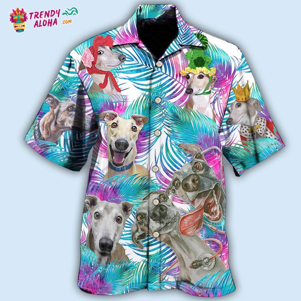 Greyhound Tropical Leaf Style Hawaiian Shirt – Trendy Aloha