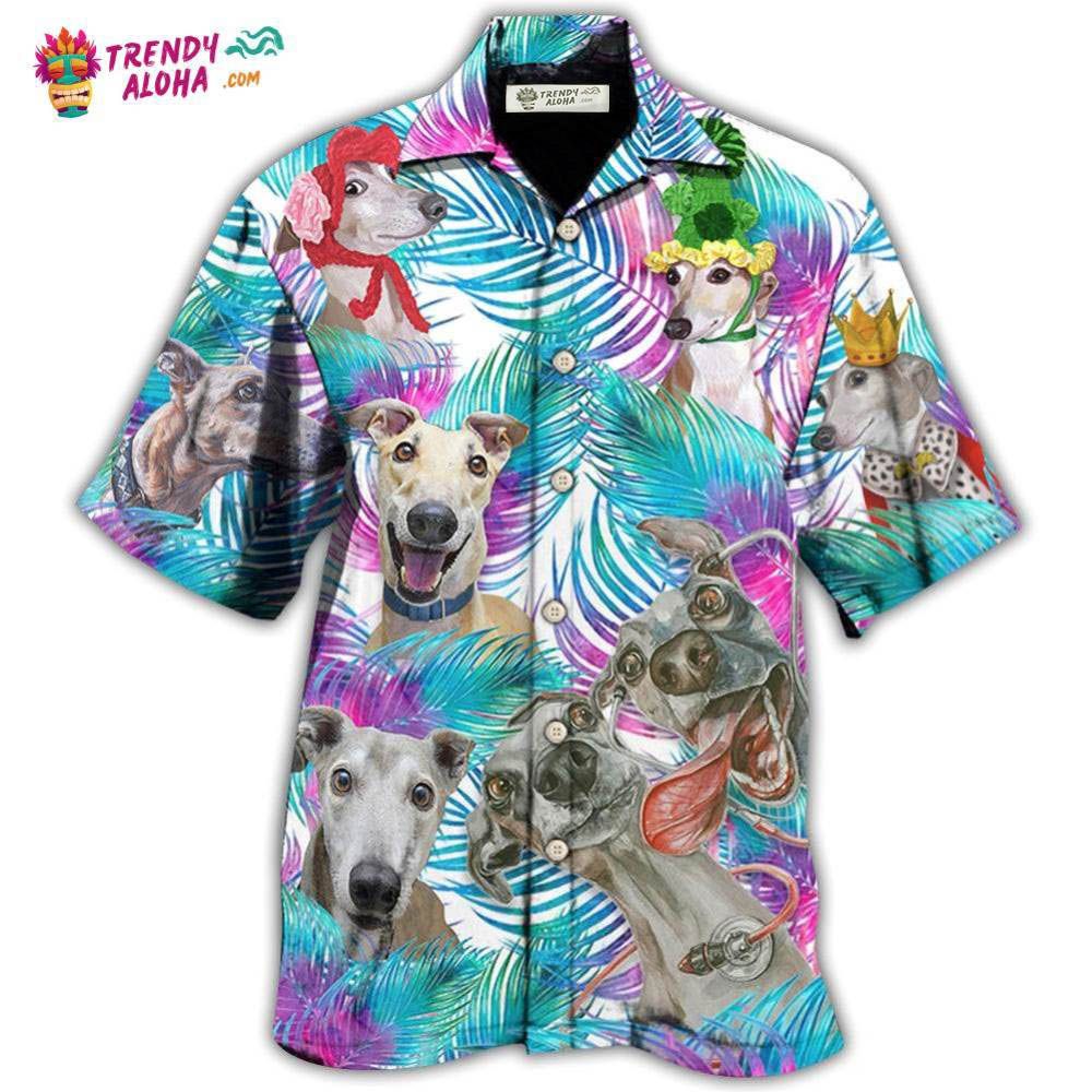 Greyhound Tropical Leaf Style Hawaiian Shirt – Trendy Aloha
