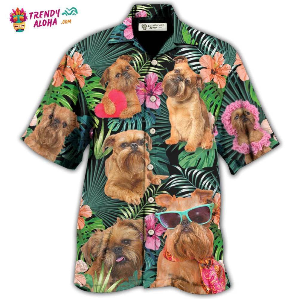Griffon Brussels Dog Tropical Style Dog Lover Hawaiian Shirt – Trendy Aloha Griffon Brussels Dog Tropical Style Dog Lover Hawaiian Shirt – Trendy Aloha