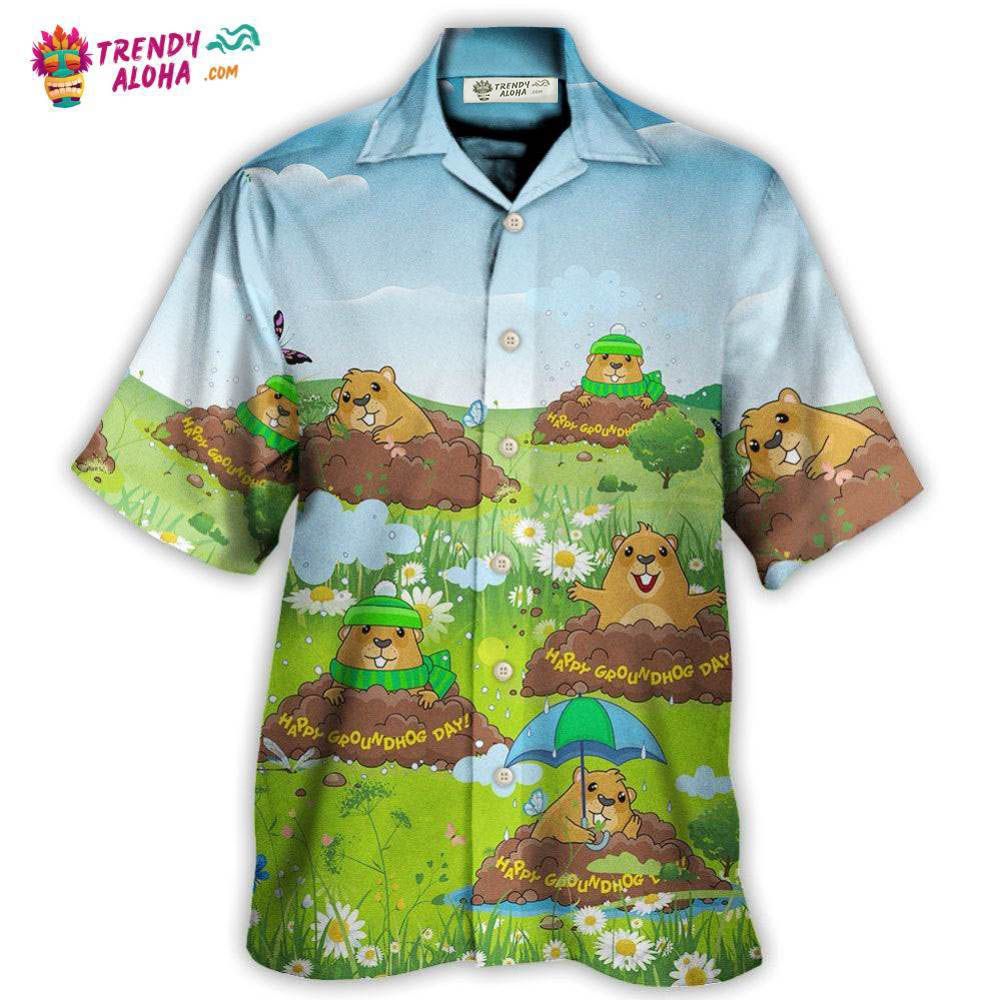 Groundhog Day Happy Day Grass Garden Hawaiian Shirt – Trendy Aloha Groundhog Day Happy Day Grass Garden Hawaiian Shirt – Trendy Aloha