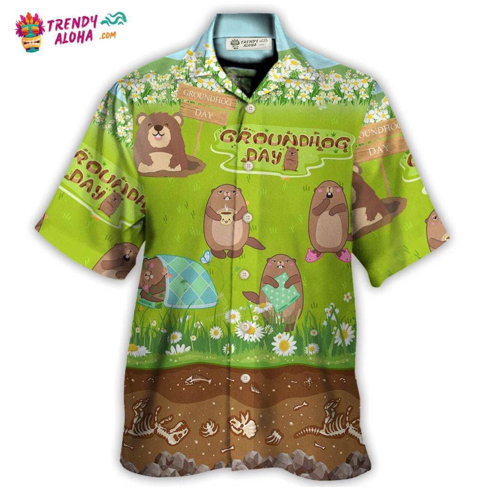 Groundhog Day Happy Spring Day With Grass Flowers Hawaiian Shirt – Trendy Aloha Groundhog Day Happy Spring Day With Grass Flowers Hawaiian Shirt – Trendy Aloha