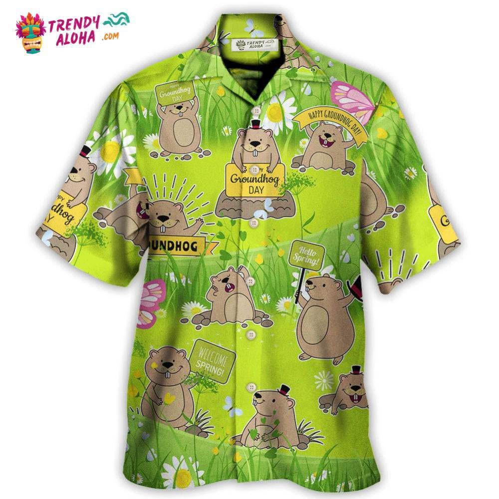 Groundhog Day Happy Spring With Flowers Hawaiian Shirt – Trendy Aloha Groundhog Day Happy Spring With Flowers Hawaiian Shirt – Trendy Aloha