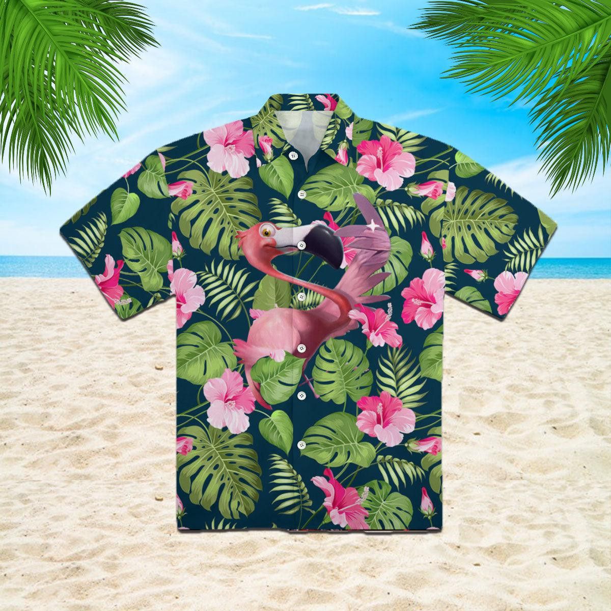 Grumpy Flamingo Trendy Hawaiian Shirt