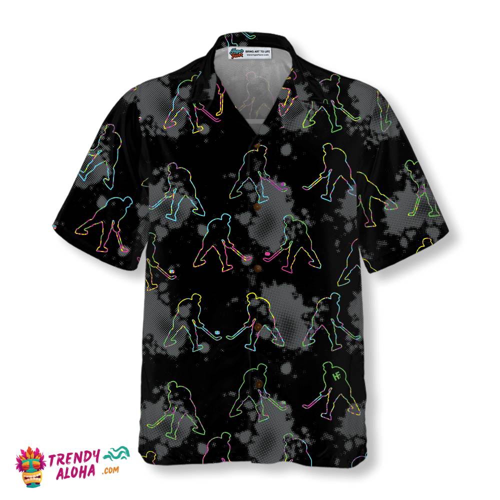 Grunge Pattern Boys Hockey Hawaiian Shirt