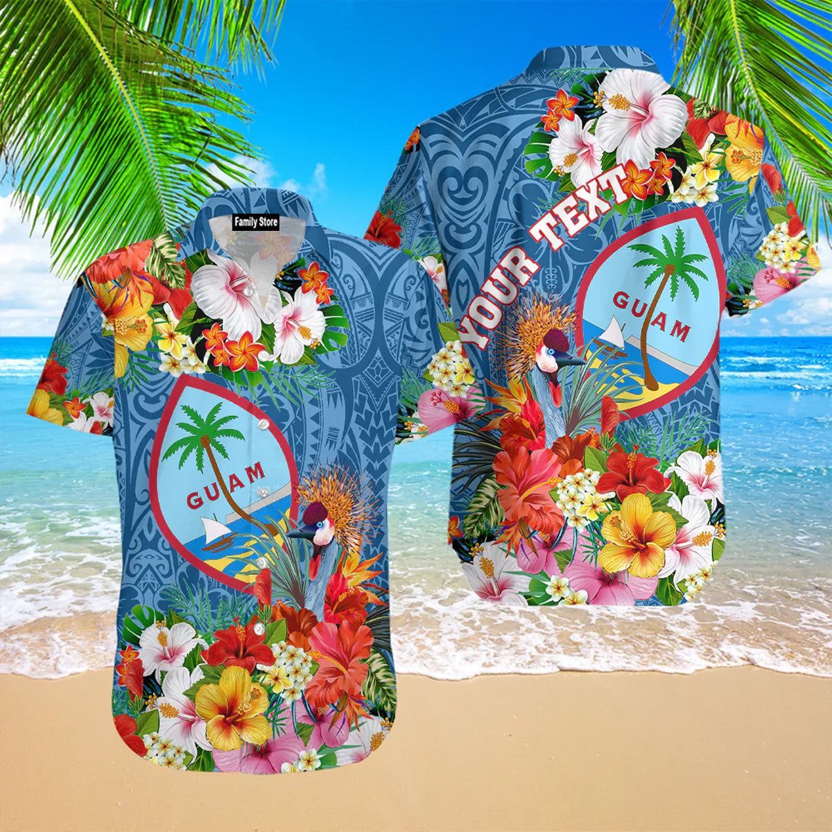 Guam Polynesian Floral Aloha Hawaiian Shirts