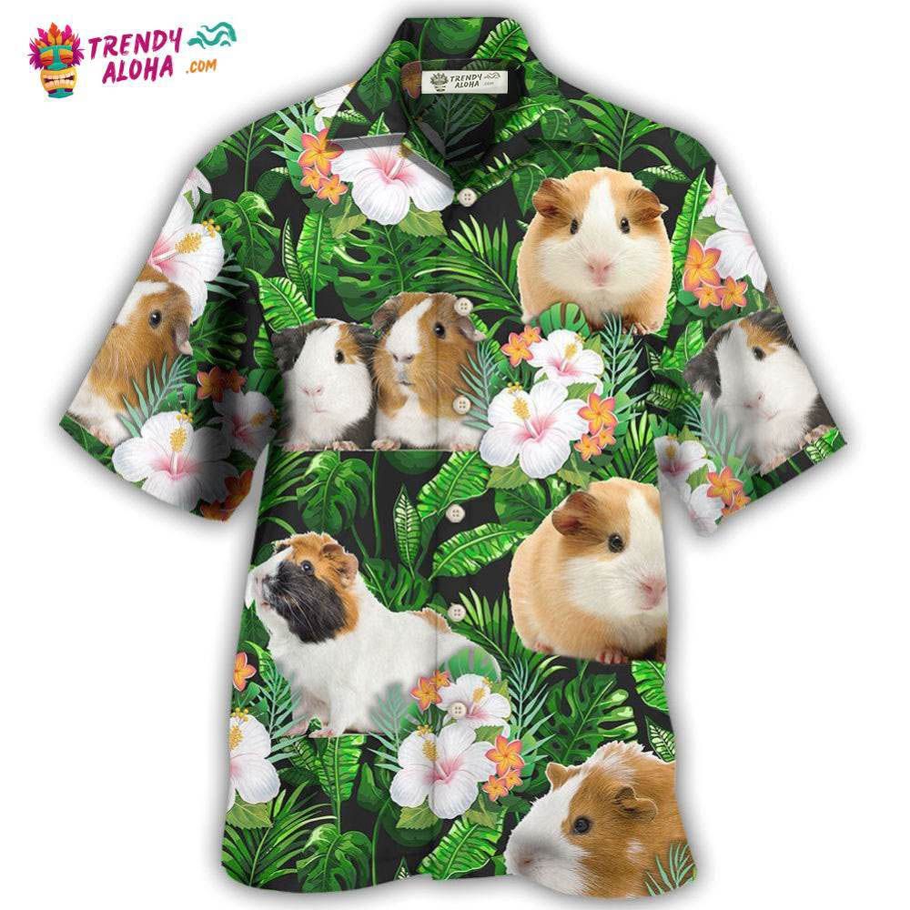 Guinea Pig Green Tropical Leaf Hawaiian Shirt – Trendy Aloha