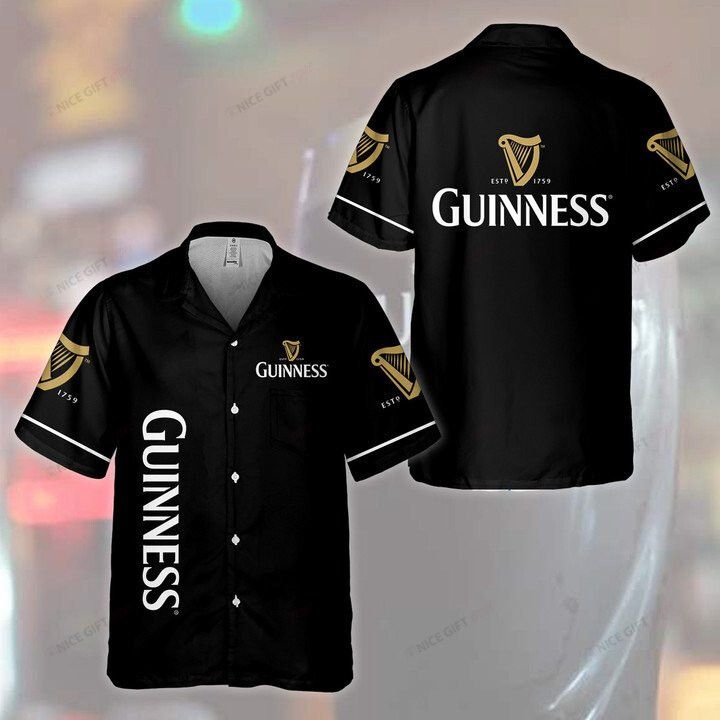 Guinness Aloha Hawaiian Themed Vacation Shirt