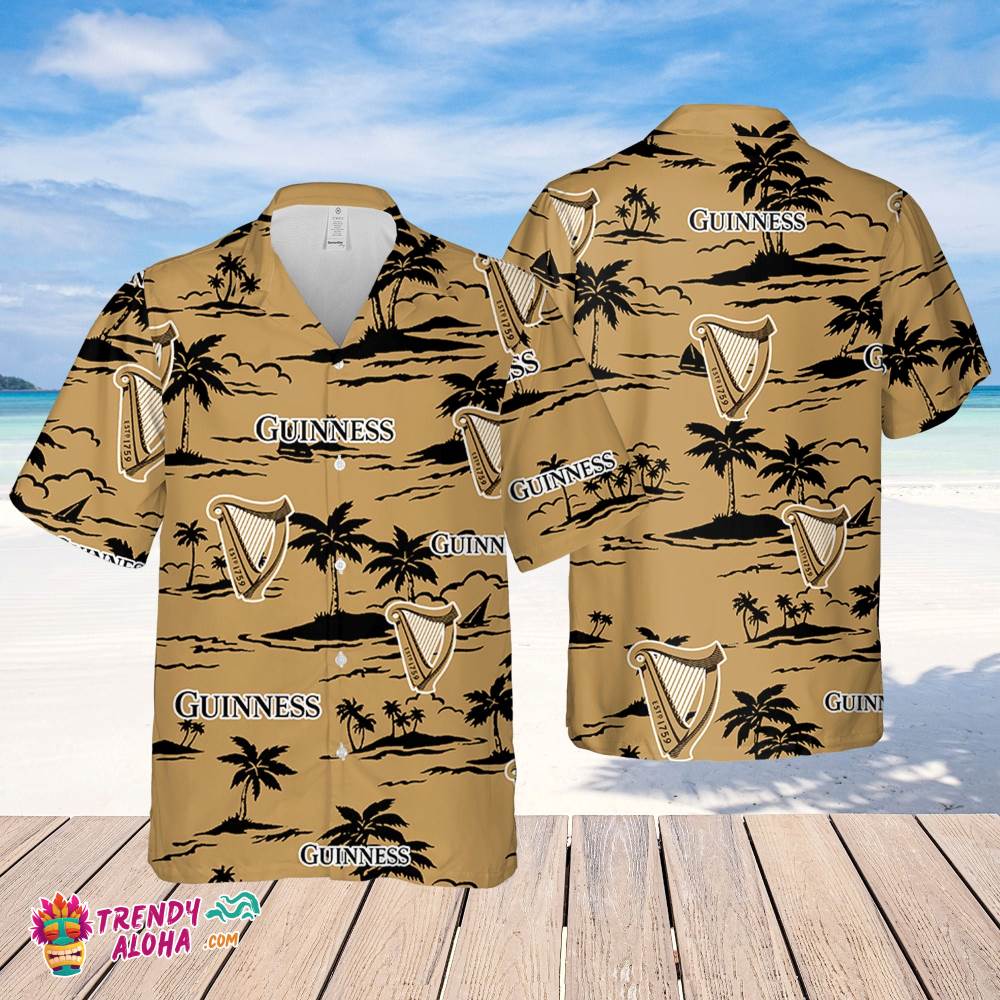 Guinness Hawaiian Beach Pattern Shirt, Hawaii Beer Shirt, Guinness Hawaiian Summer Shirt, Guinness Aloha Shirt