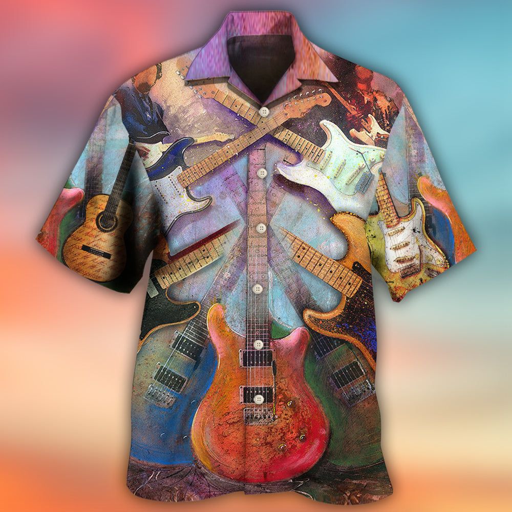 Guitar Abstract Colorful Lover Guitar Art Style Hawaiian Shirt