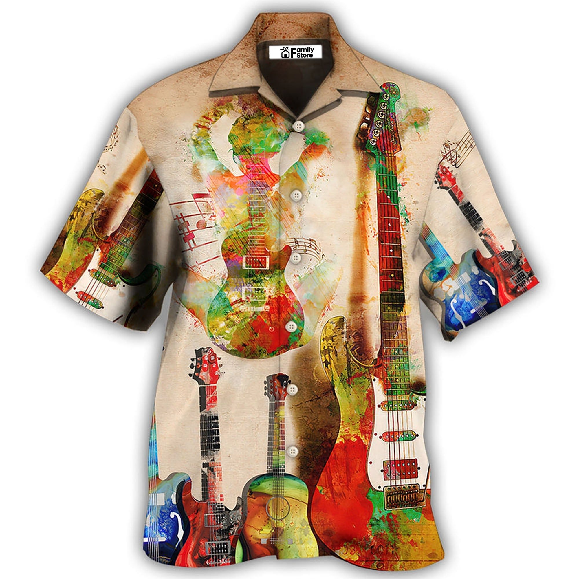 Guitar Abstract Guitar Colorful Art Style Hawaiian Shirt
