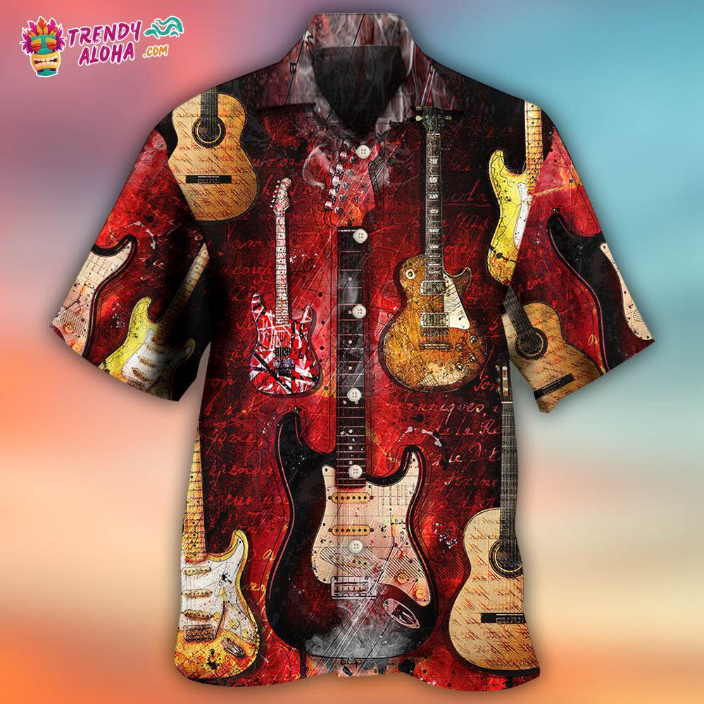 Guitar Abstract Halloween Guitar Art Style Hawaiian Shirt – Trendy Aloha
