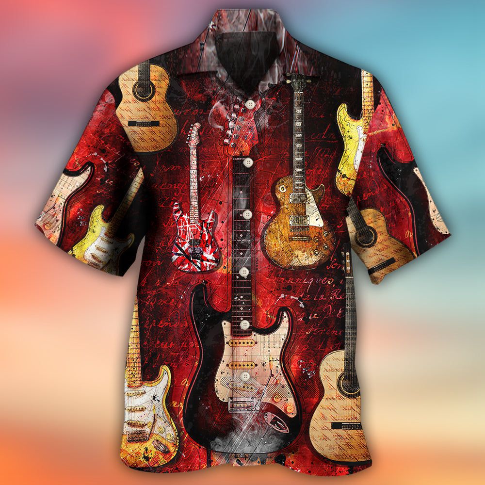 Guitar Abstract Halloween Guitar Art Style Hawaiian Shirt