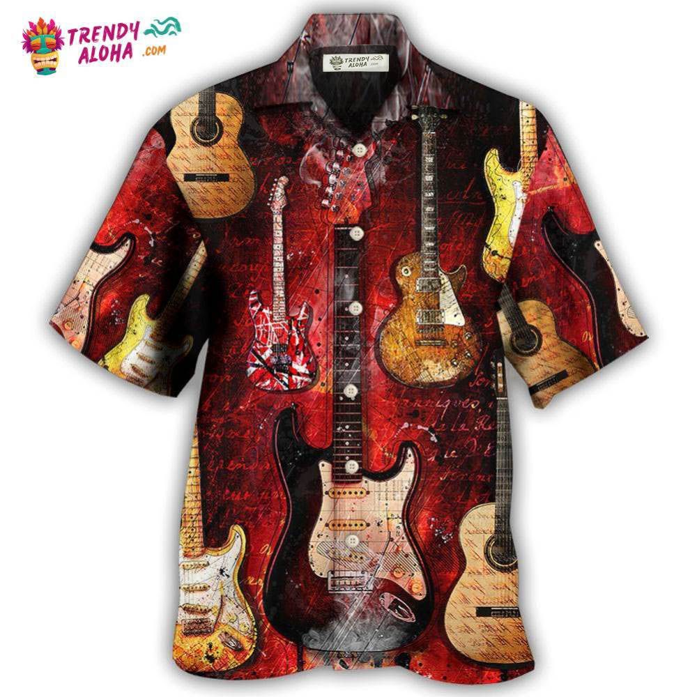 Guitar Abstract Halloween Guitar Art Style Hawaiian Shirt – Trendy Aloha