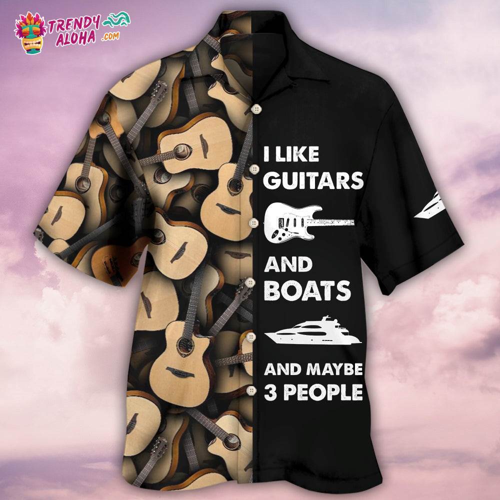 Guitar And Boat I Like Hawaiian Shirt – Trendy Aloha