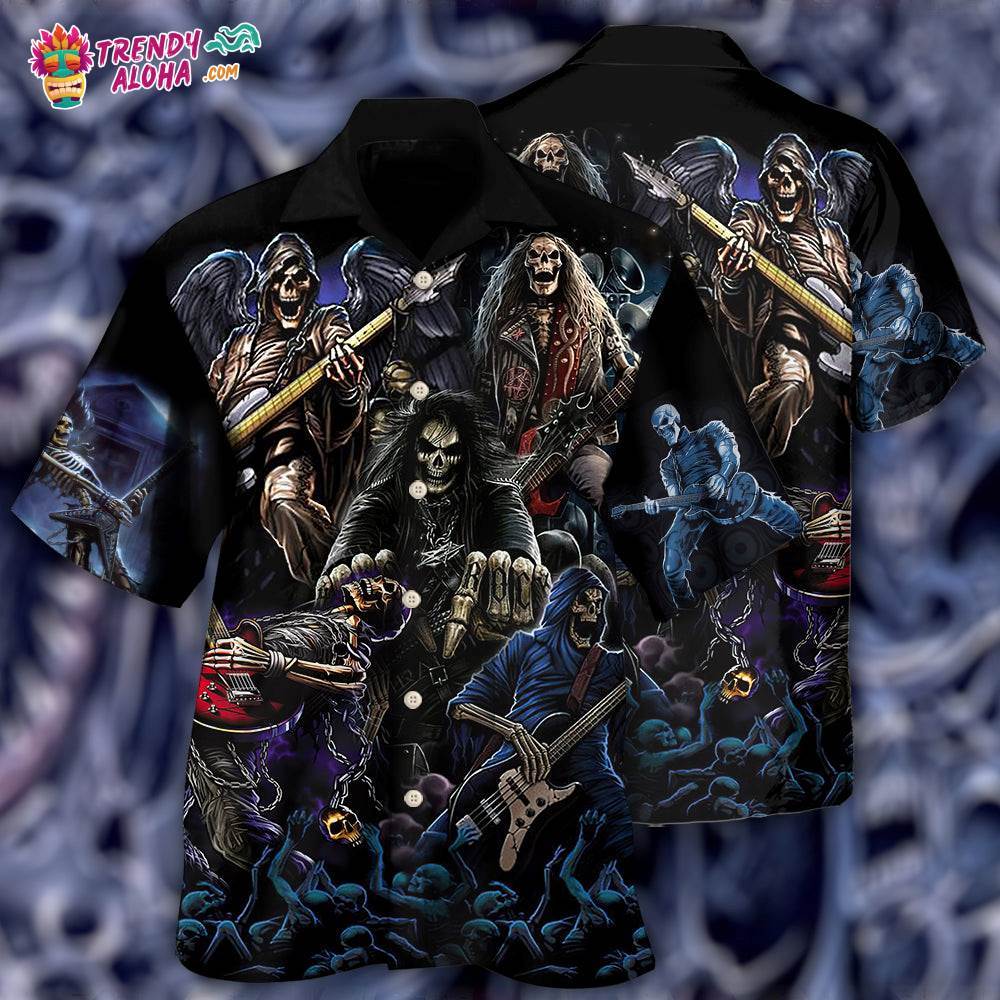 Guitar And Skull Hawaiian Shirt – Trendy Aloha
