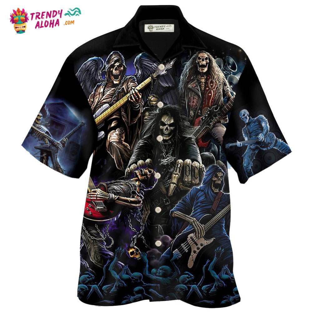 Guitar And Skull Hawaiian Shirt – Trendy Aloha Guitar And Skull Hawaiian Shirt – Trendy Aloha