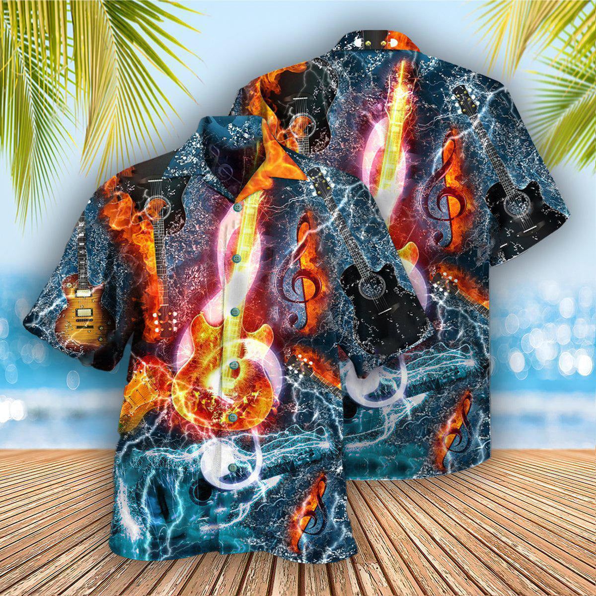 Guitar And Water Hawaiian Shirt Trendy Aloha