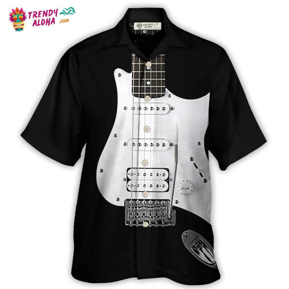 Guitar Black Electric Guitar Hawaiian Shirt – Trendy Aloha