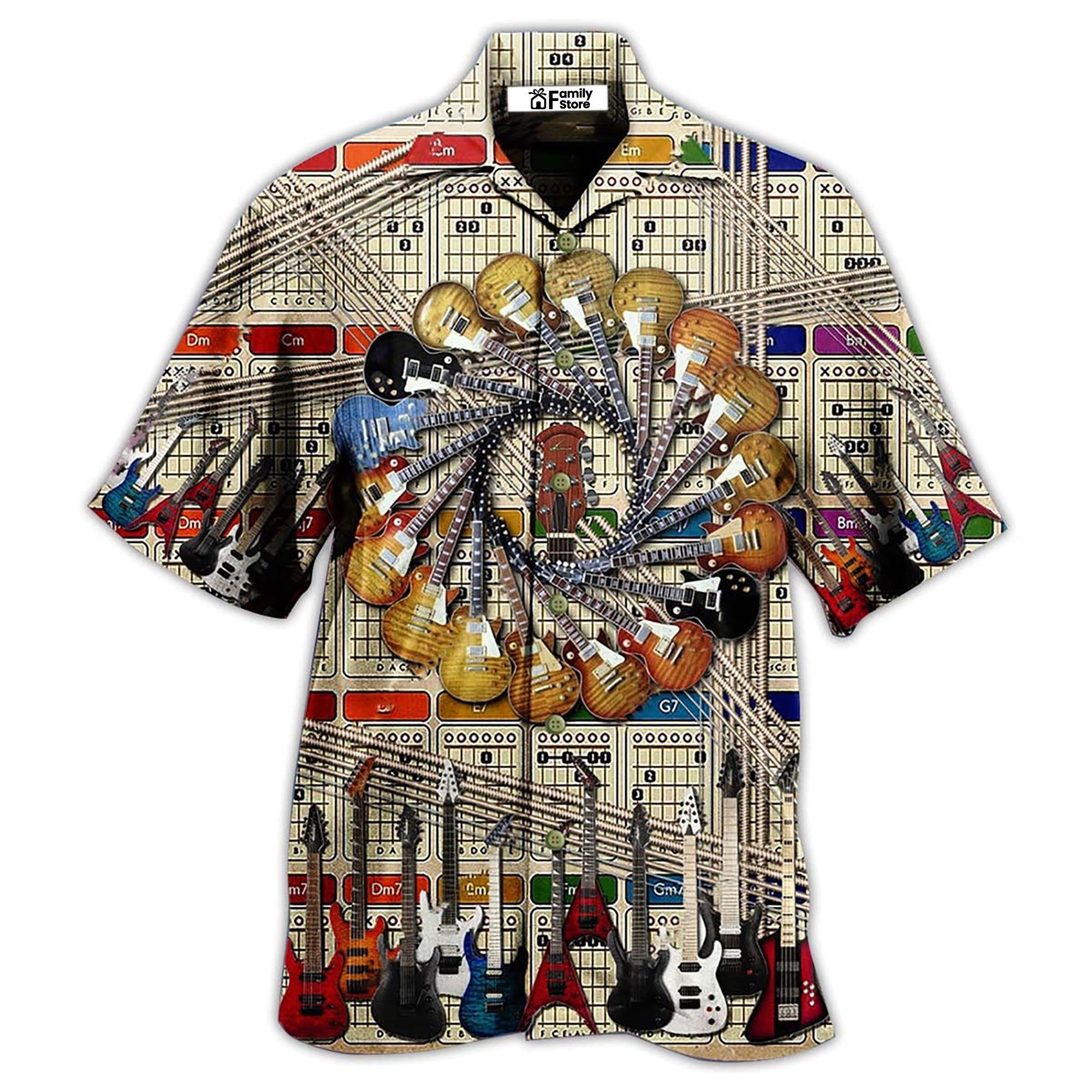 Guitar Cool Vintage Style Hawaiian Shirt
