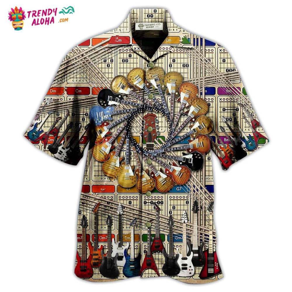 Guitar Cool Vintage Style Hawaiian Shirt – Trendy Aloha
