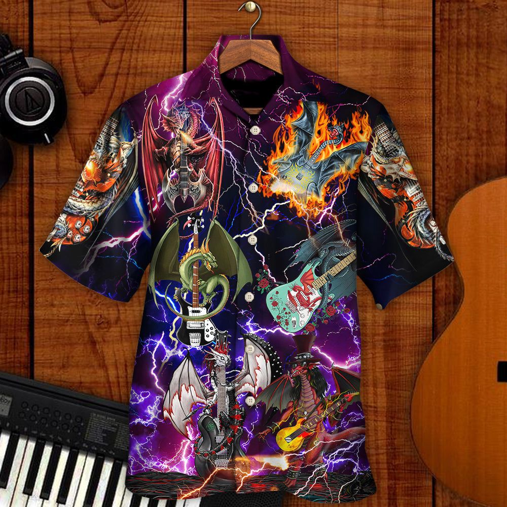 Guitar Dragon Play Until They Die Hawaiian Shirt