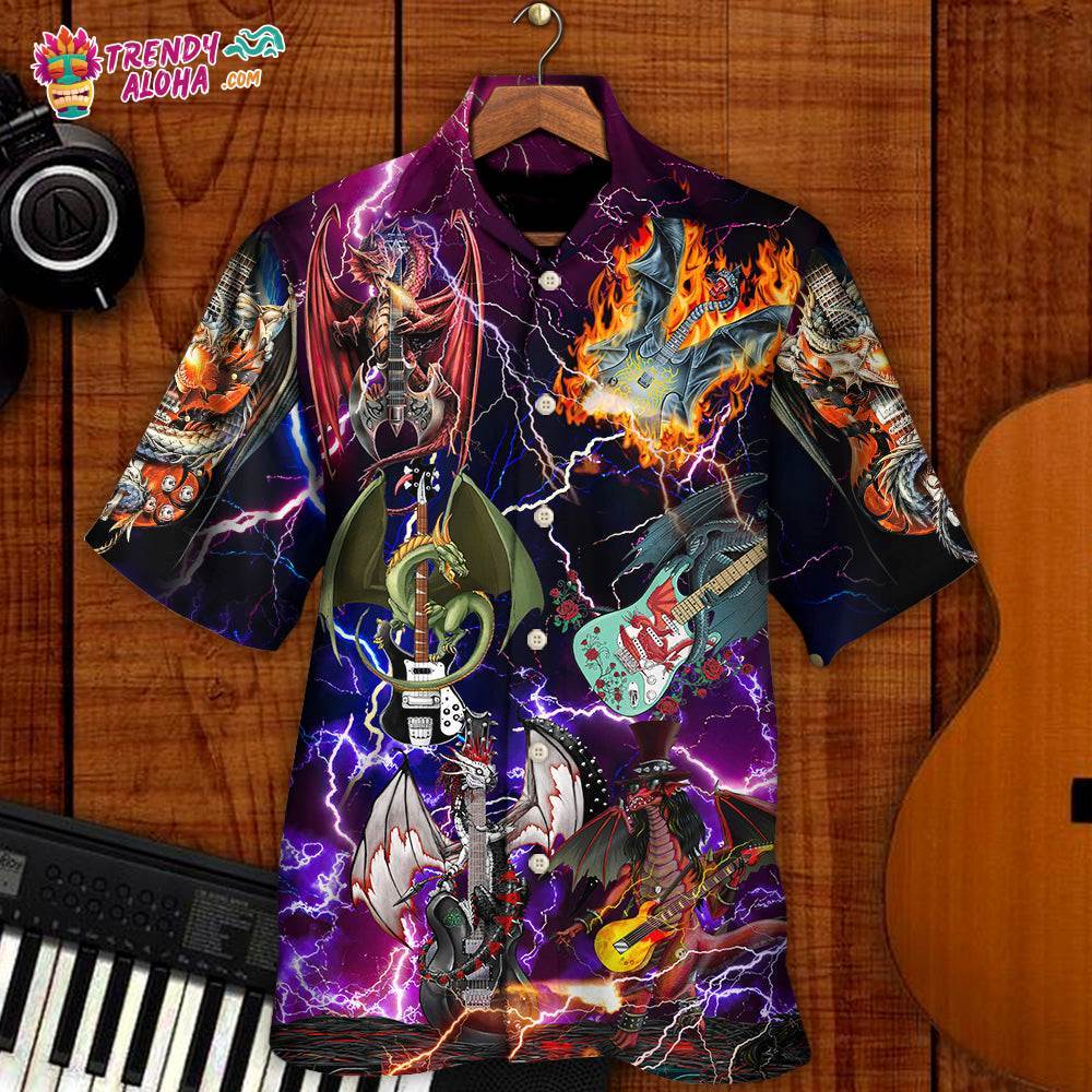 Guitar Dragon Play Until They Die Hawaiian Shirt – Trendy Aloha