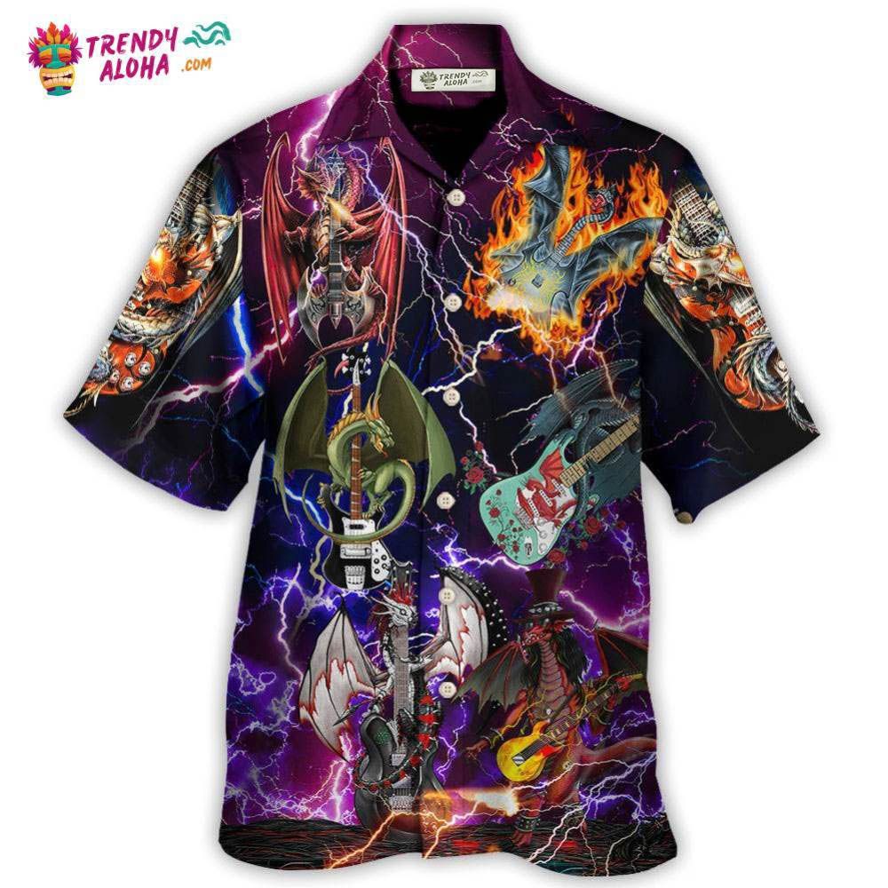 Guitar Dragon Play Until They Die Hawaiian Shirt – Trendy Aloha
