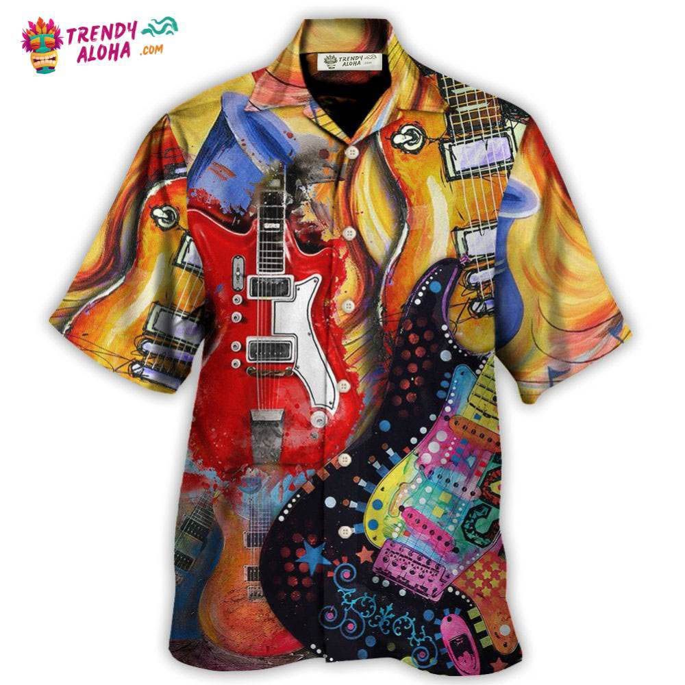 Guitar Galaxy Amazing Background Colorful Hawaiian Shirt – Trendy Aloha Guitar Galaxy Amazing Background Colorful Hawaiian Shirt – Trendy Aloha