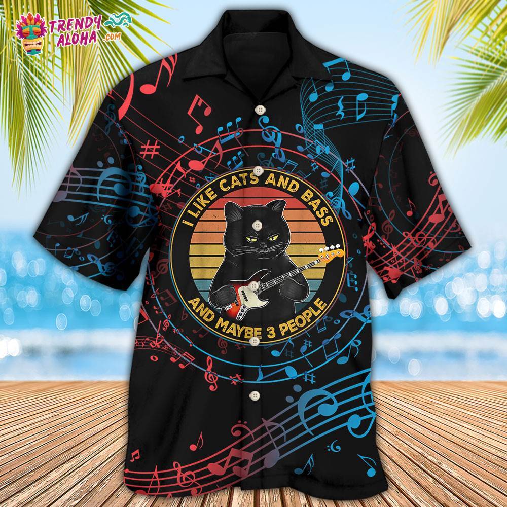 Guitar I Like Cats And Bass Hawaiian Shirt – Trendy Aloha