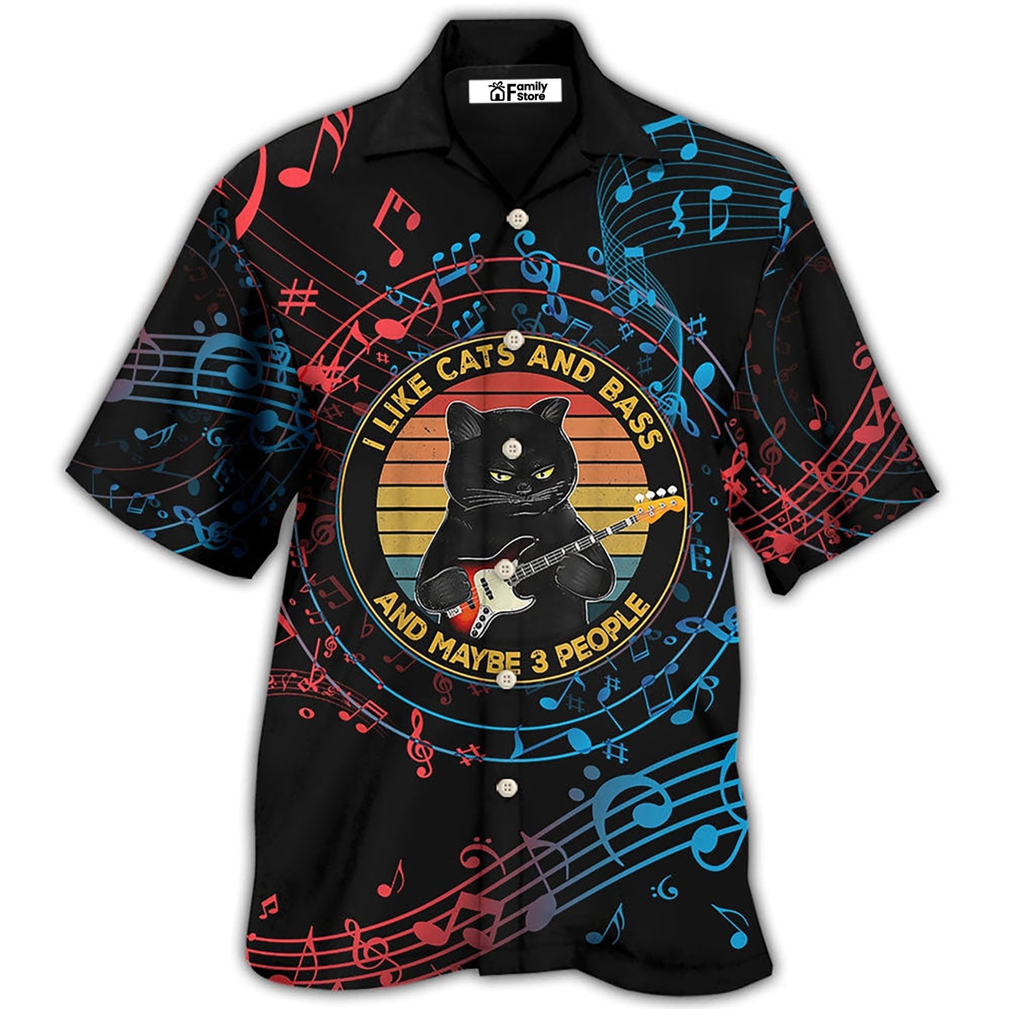 Guitar I Like Cats And Bass Hawaiian Shirt Guitar I Like Cats And Bass Hawaiian Shirt
