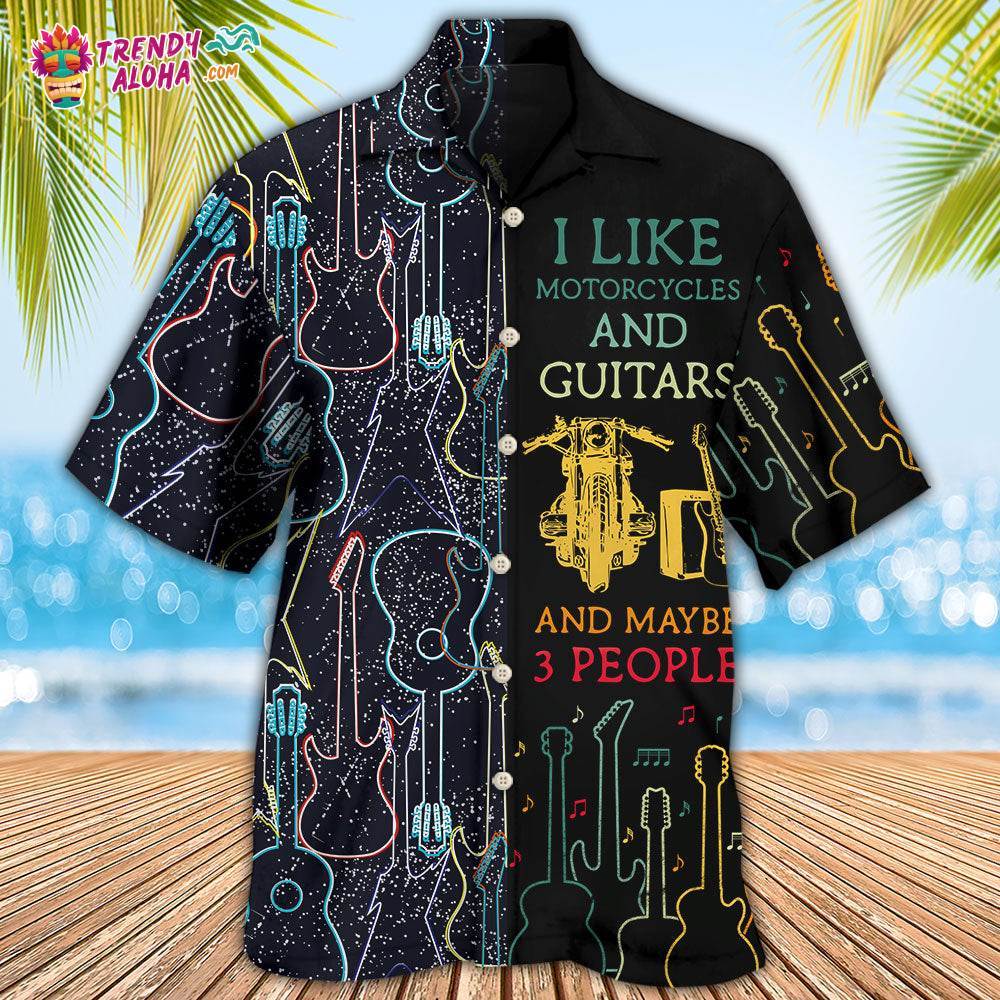 Guitar I Like Motorcycle And Guitar Hawaiian Shirt – Trendy Aloha