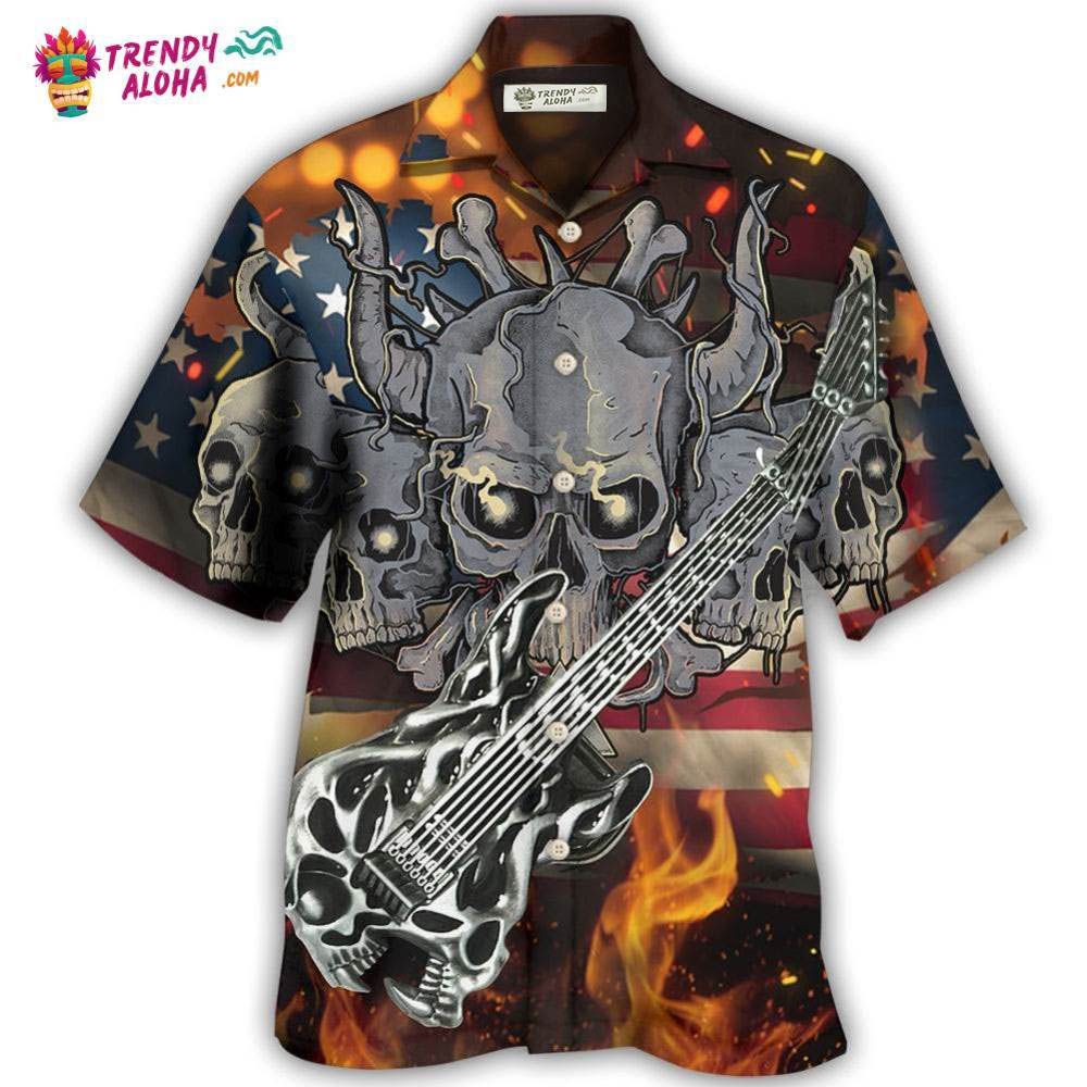 Guitar Independence Day America Hawaiian Shirt – Trendy Aloha