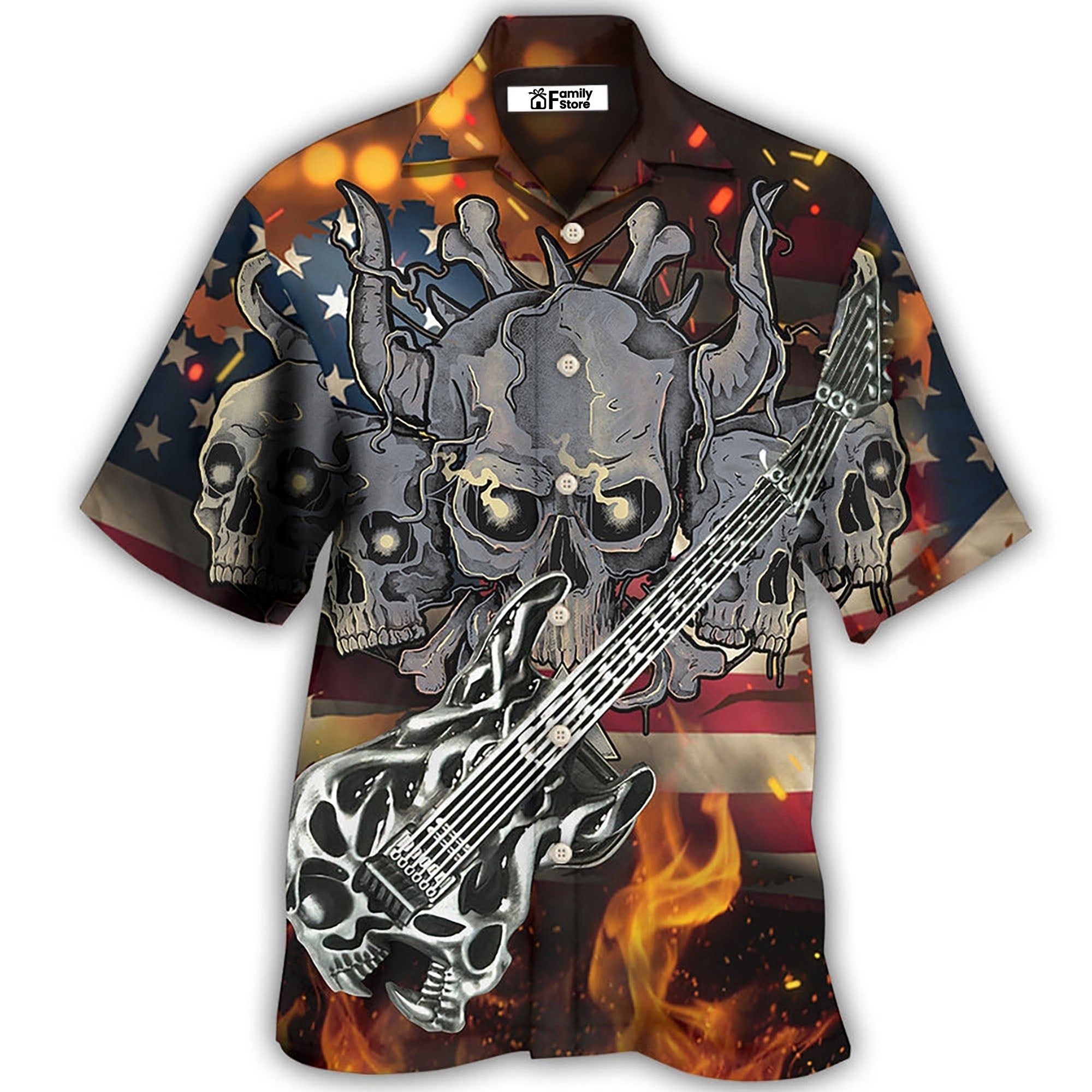 Guitar Independence Day America Hawaiian Shirt Guitar Independence Day America Hawaiian Shirt