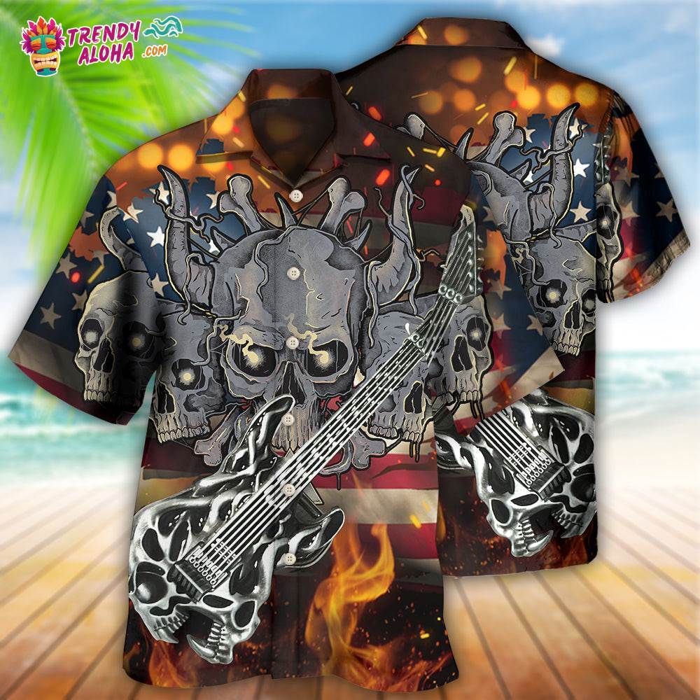 Guitar Independence Day America Hawaiian Shirt – Trendy Aloha