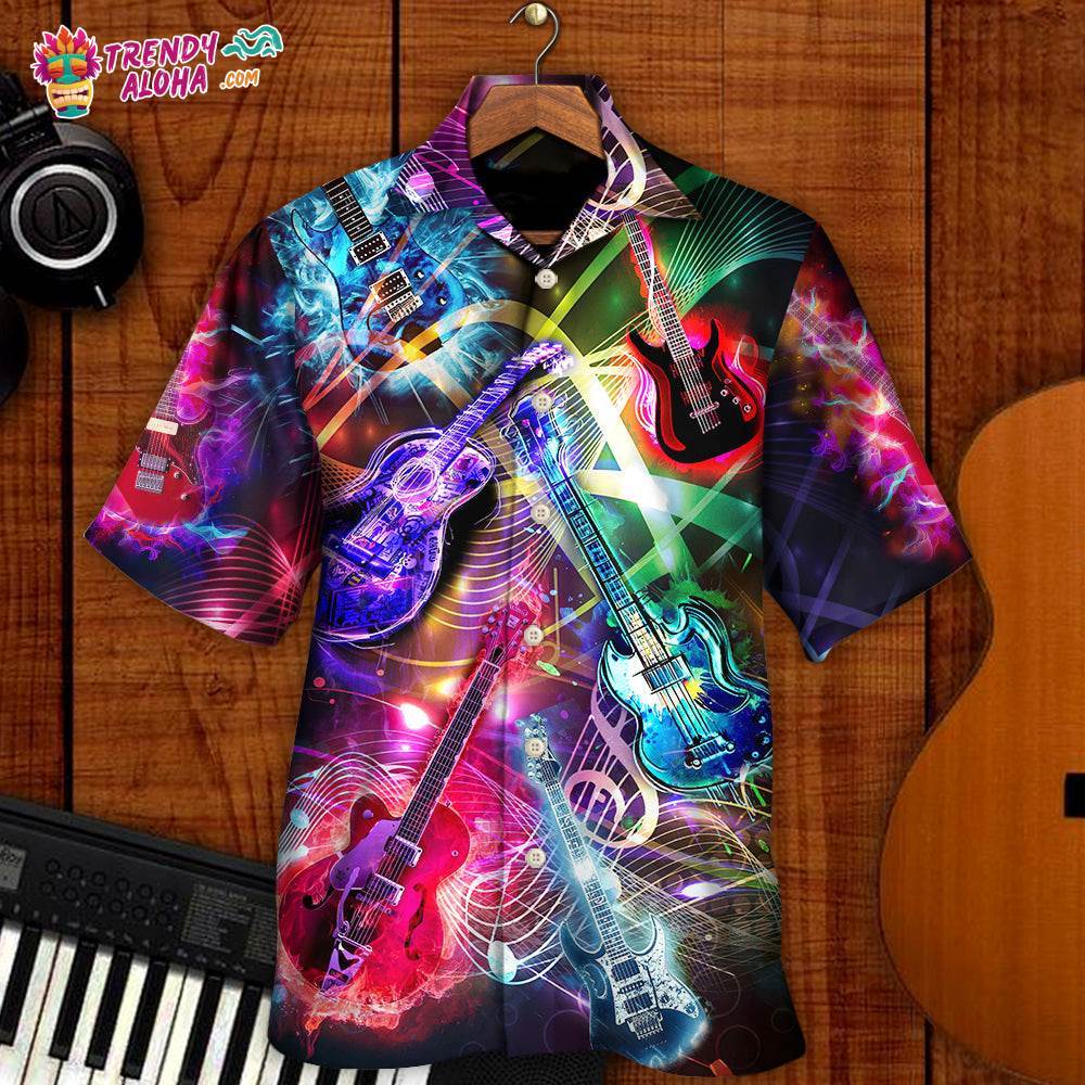 Guitar Is All You Need Neon Amazing Hawaiian Shirt – Trendy Aloha